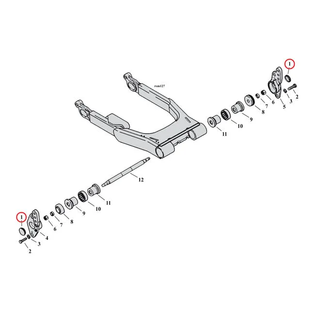 1-1/4 INCH CHROME PLUG - Headlamp mount bracket: 86-21 XL; 10-12 XR1200; 85-06 Softail (NU)  Swingarm: 02-10 FLT/ Touring (NU)