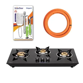 1 SF LPG STOVE 3B APOLLO ROUND MS NA..vb|1 SF HOSE PIPE 1.5 MTR..|1 SF SPARK LIGHTER - ELEGANT (PACK OF 4)..vb