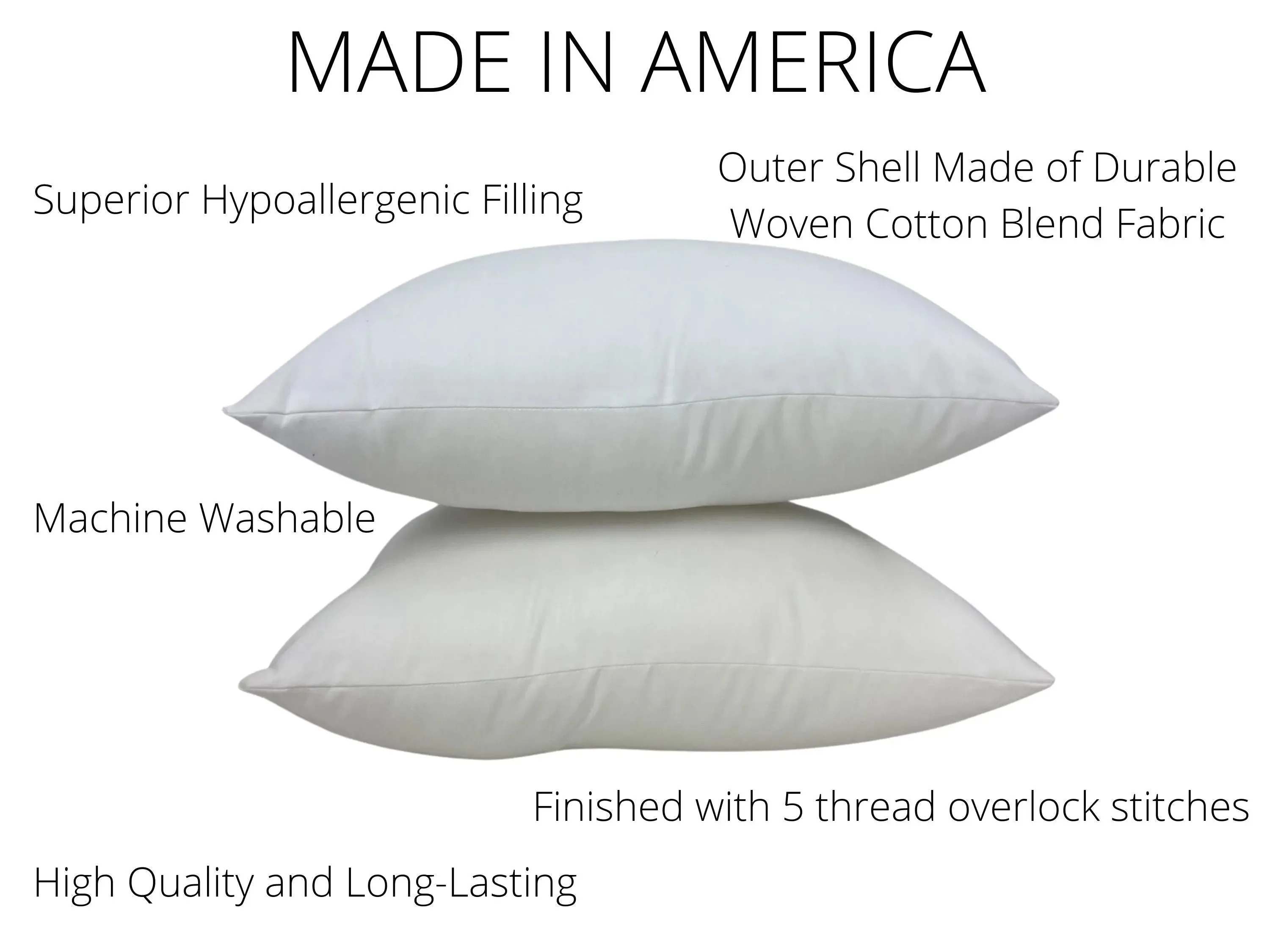 10x16 or 16x10 | Indoor Outdoor Hypoallergenic Polyester Pillow Insert | Quality Insert | Insert for Pillow | Pillow Form