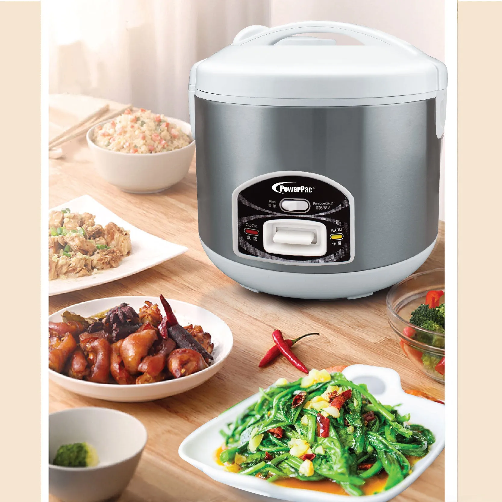 1.8L Rice Cooker with Porridge Function - Non-stick inner pot (PPRC42-Nonstick)