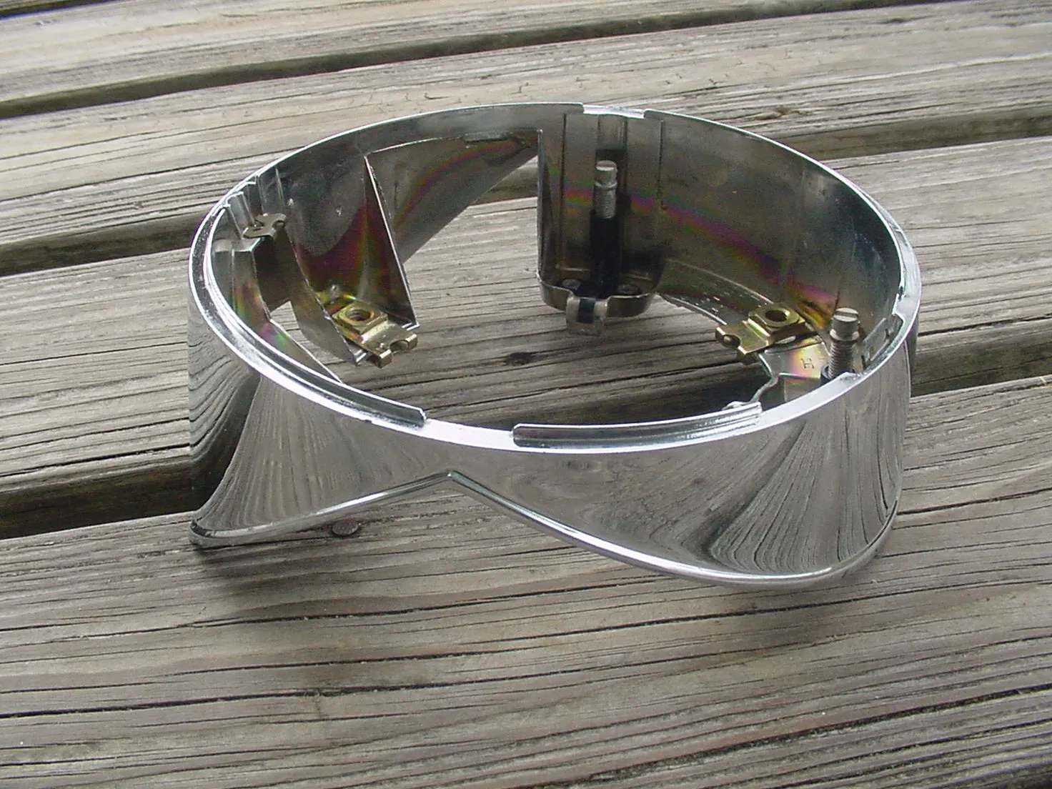 1961 Cadillac Chrome Headlight Door Bezel High Beam LH NOS 5952415