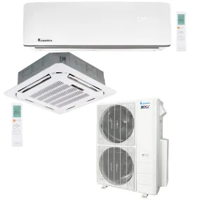 2-Zone Klimaire 21.1 SEER2 Multi Split Wall Mount Ceiling Cassette Air Conditioner Heat Pump System 12 24