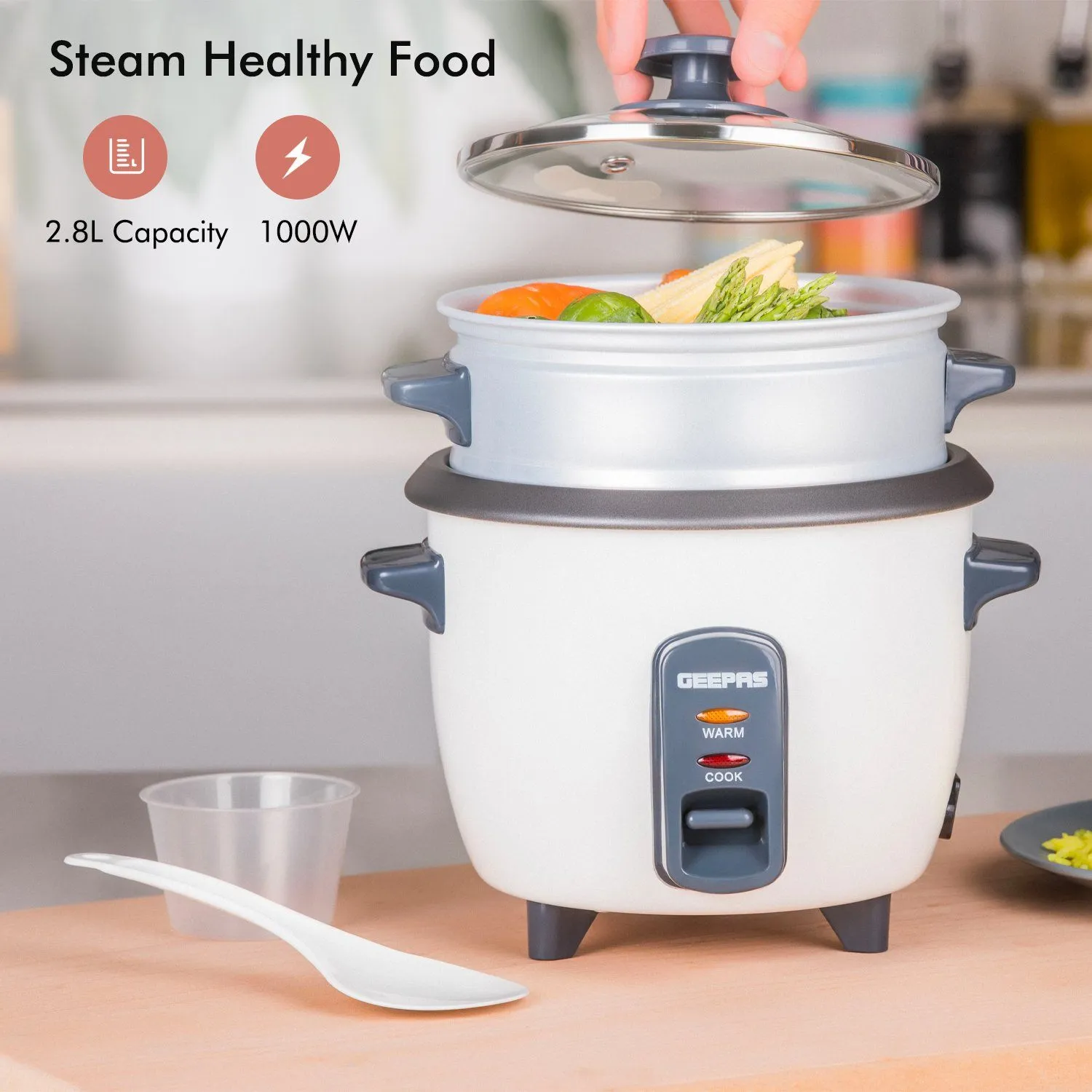 2.8L Electric Non-Stick Rice Cooker and Steamer