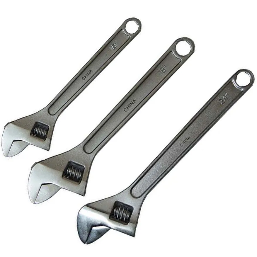 3 PC Jumbo Large Size Adjustable Crescent Wrench Set