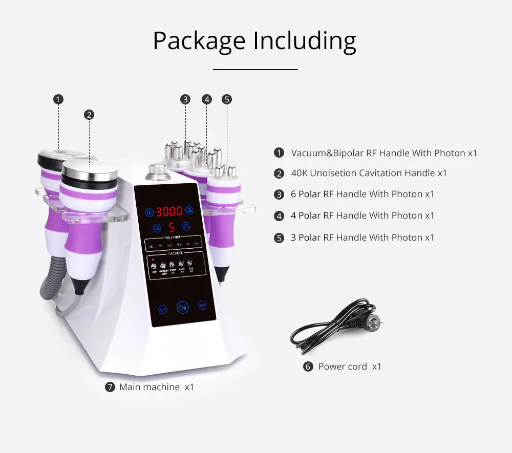 5 In 1 Ultrasonic Cavitation Vacuum Radio Frequency Body Slimming Skin Lifting Beauty Machine