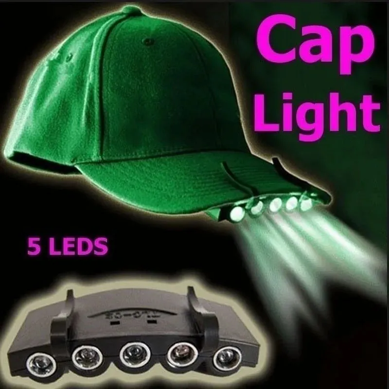 5 LED Cap Hat Head Fishing Camping Bike Night Light Camping Headlamp Led Head Lamp