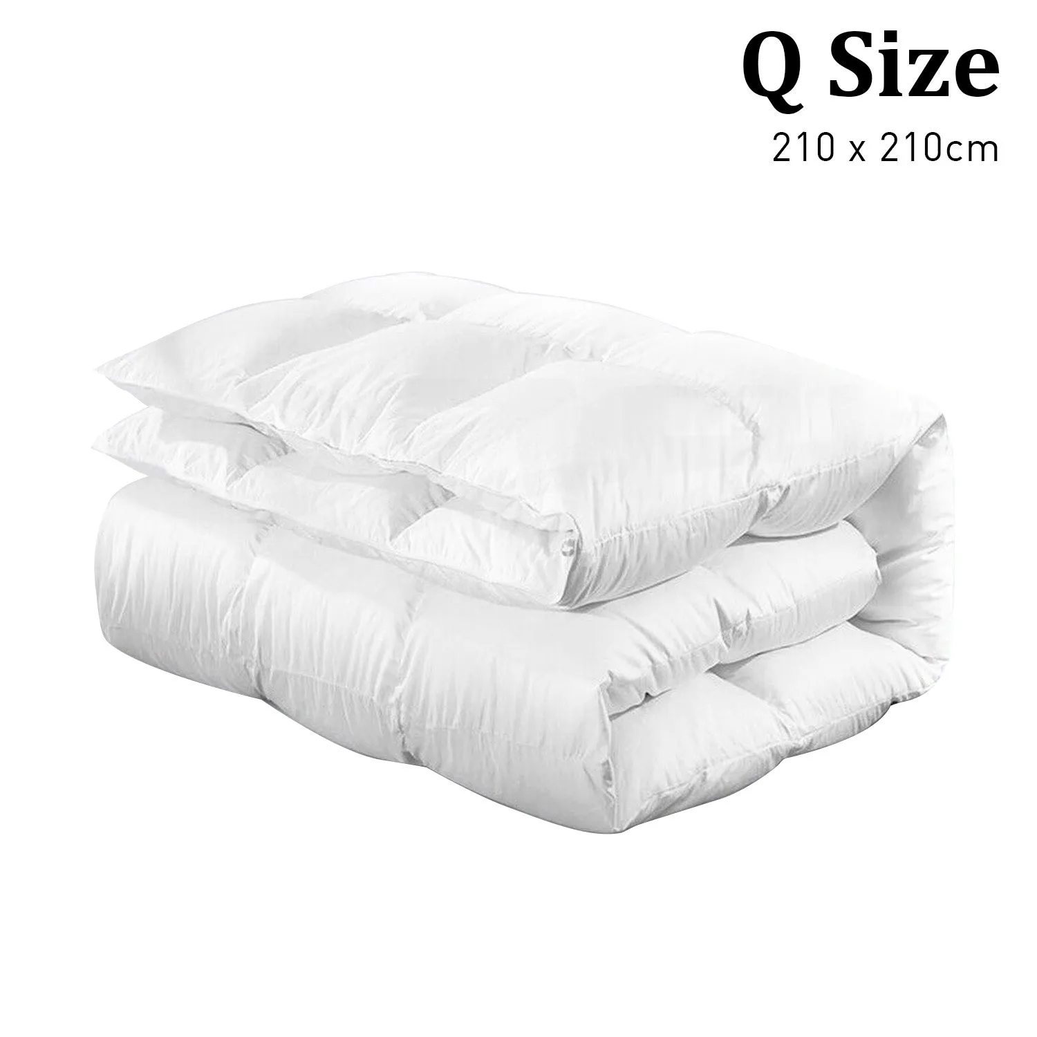 500GSM Duck Down Feather Quilt, Queen, Pure Cotton Cover