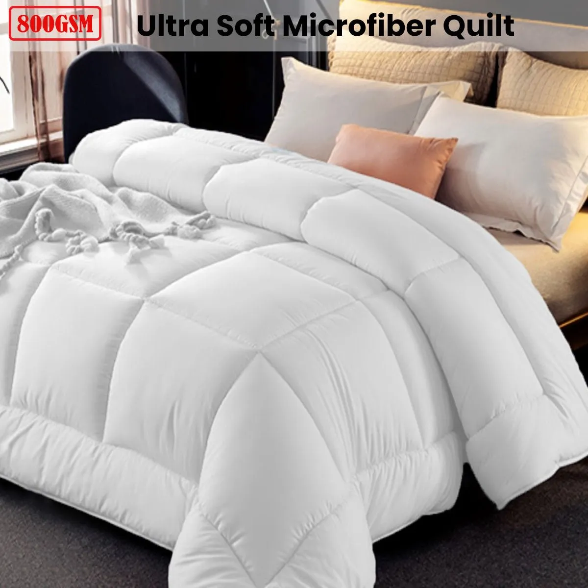 800GSM All Season Antibectiral Microfibre Quilt Double