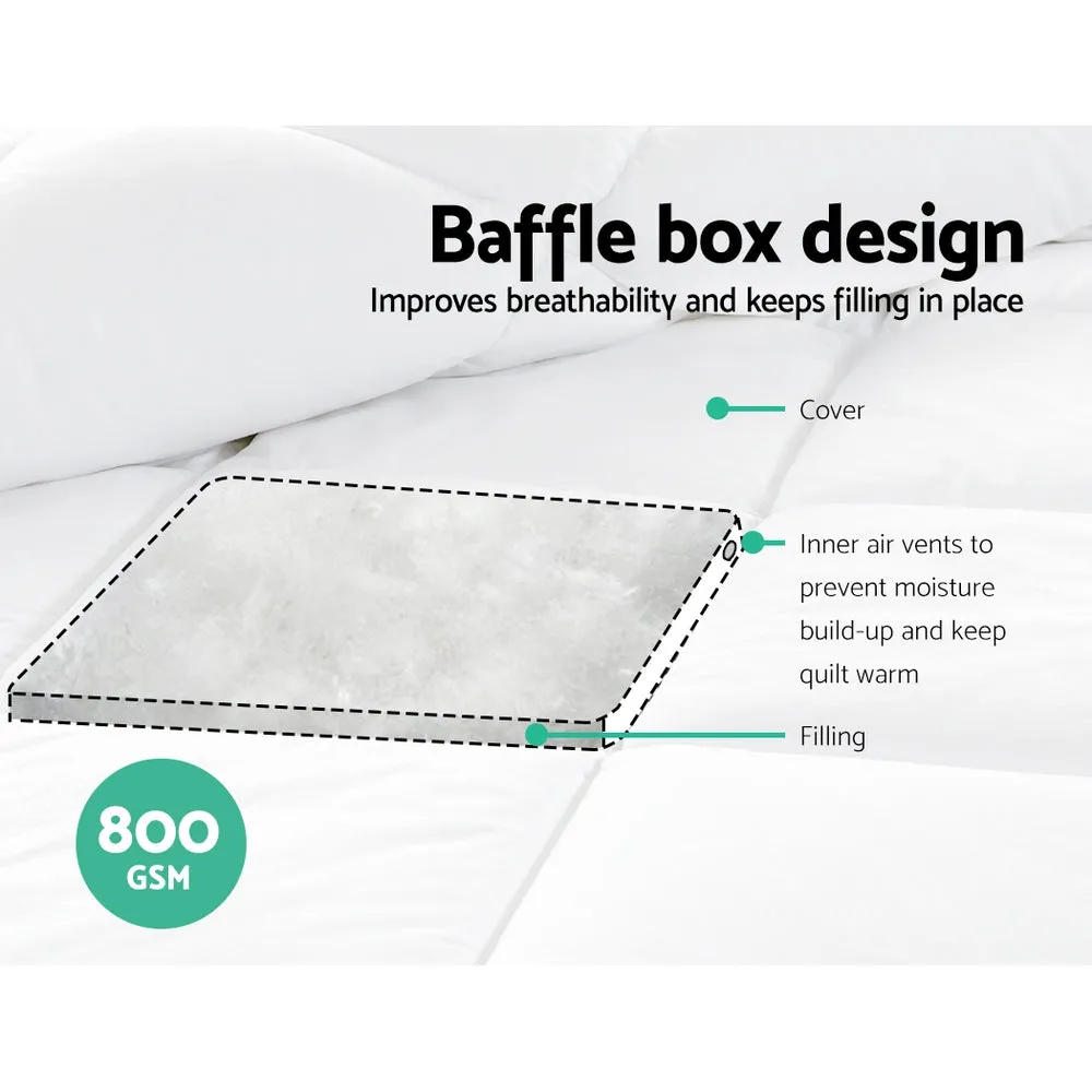 800GSM Bamboo Microfibre King Quilt Anti-bacterial Giselle Bedding