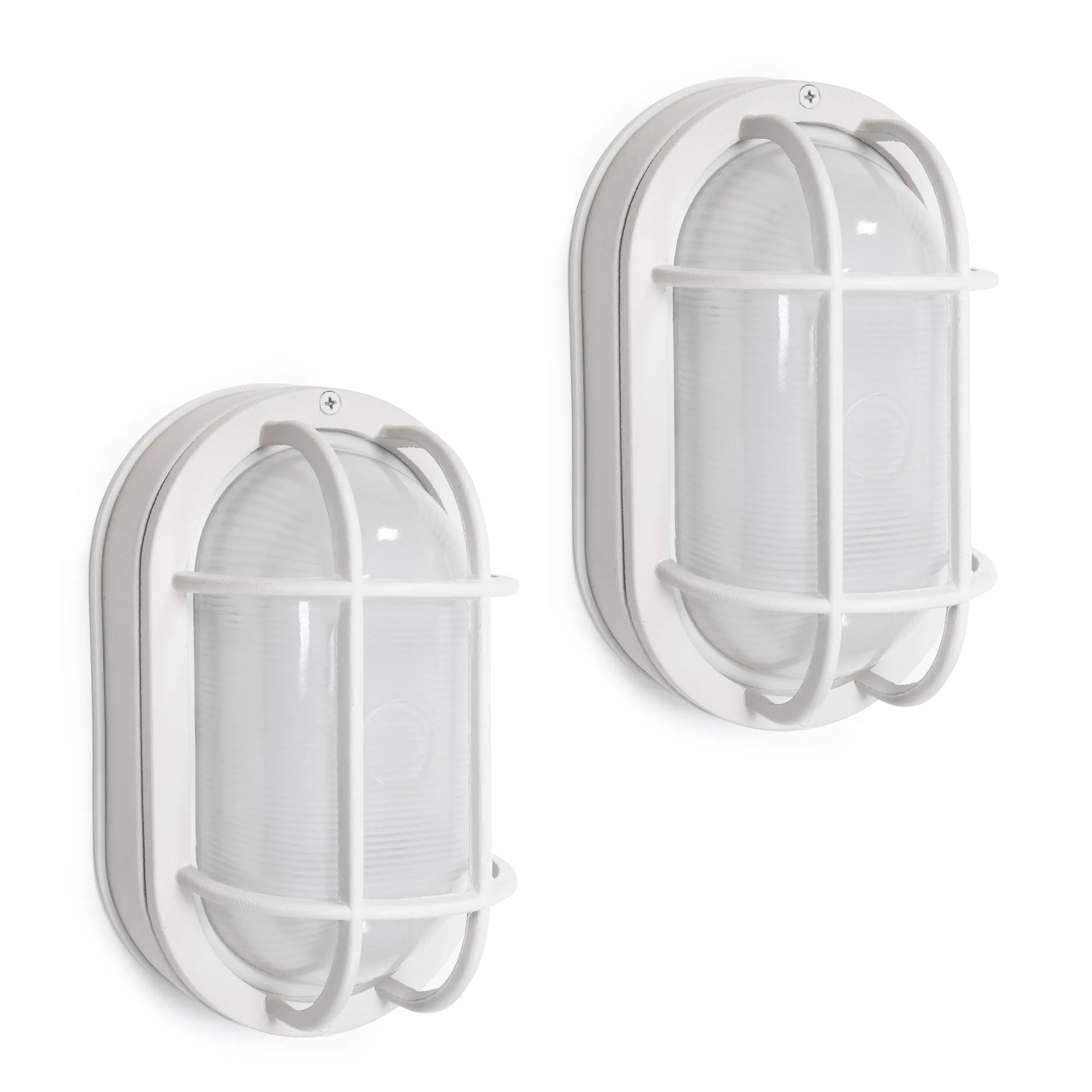 8.5” Oval Integrated LED Nautical Bulkhead, Wall or Ceiling Mount, 800 Lumens, 3K, Frosted Glass, in 3 Finishes