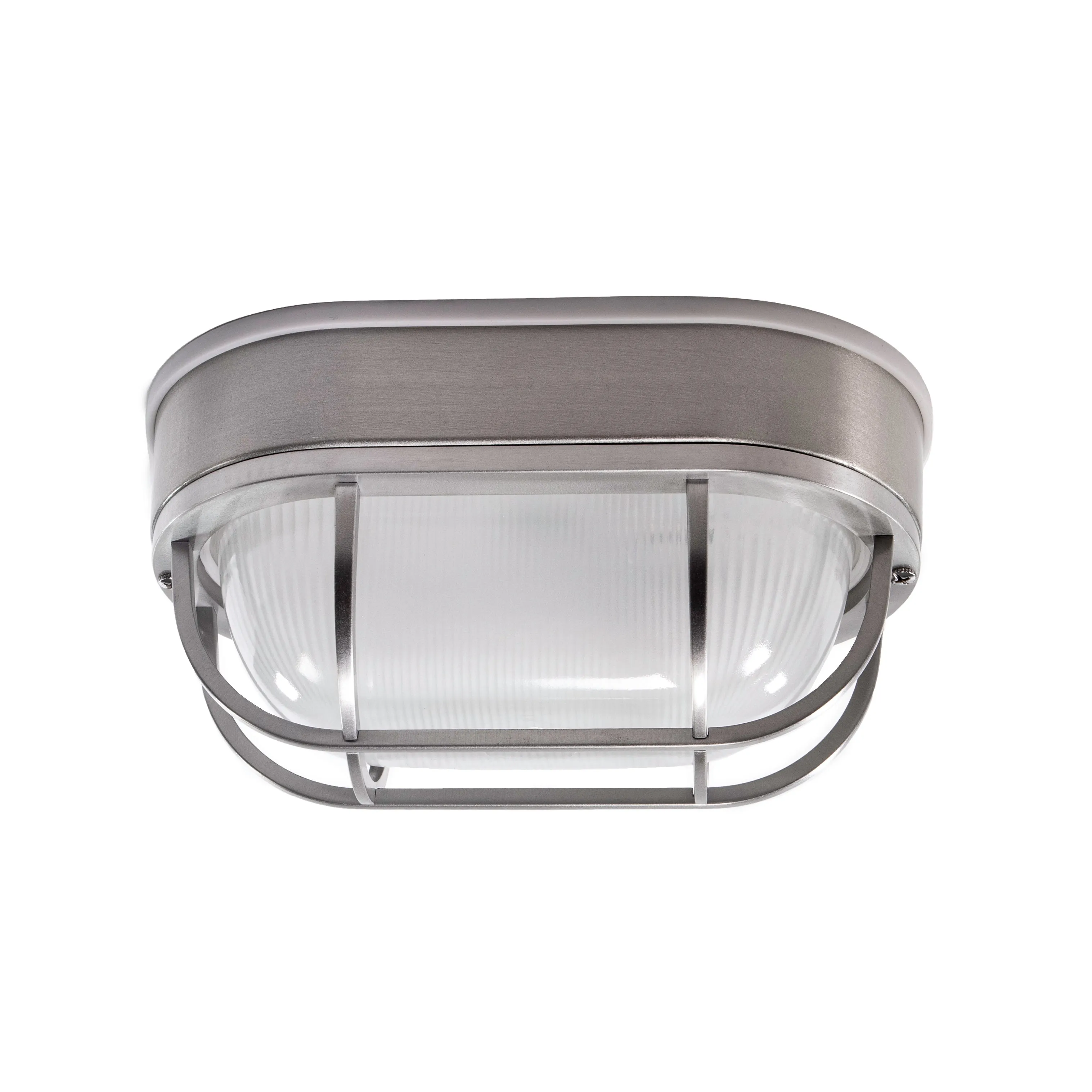 8.5” Oval Integrated LED Nautical Bulkhead, Wall or Ceiling Mount, 800 Lumens, 3K, Frosted Glass, in 3 Finishes