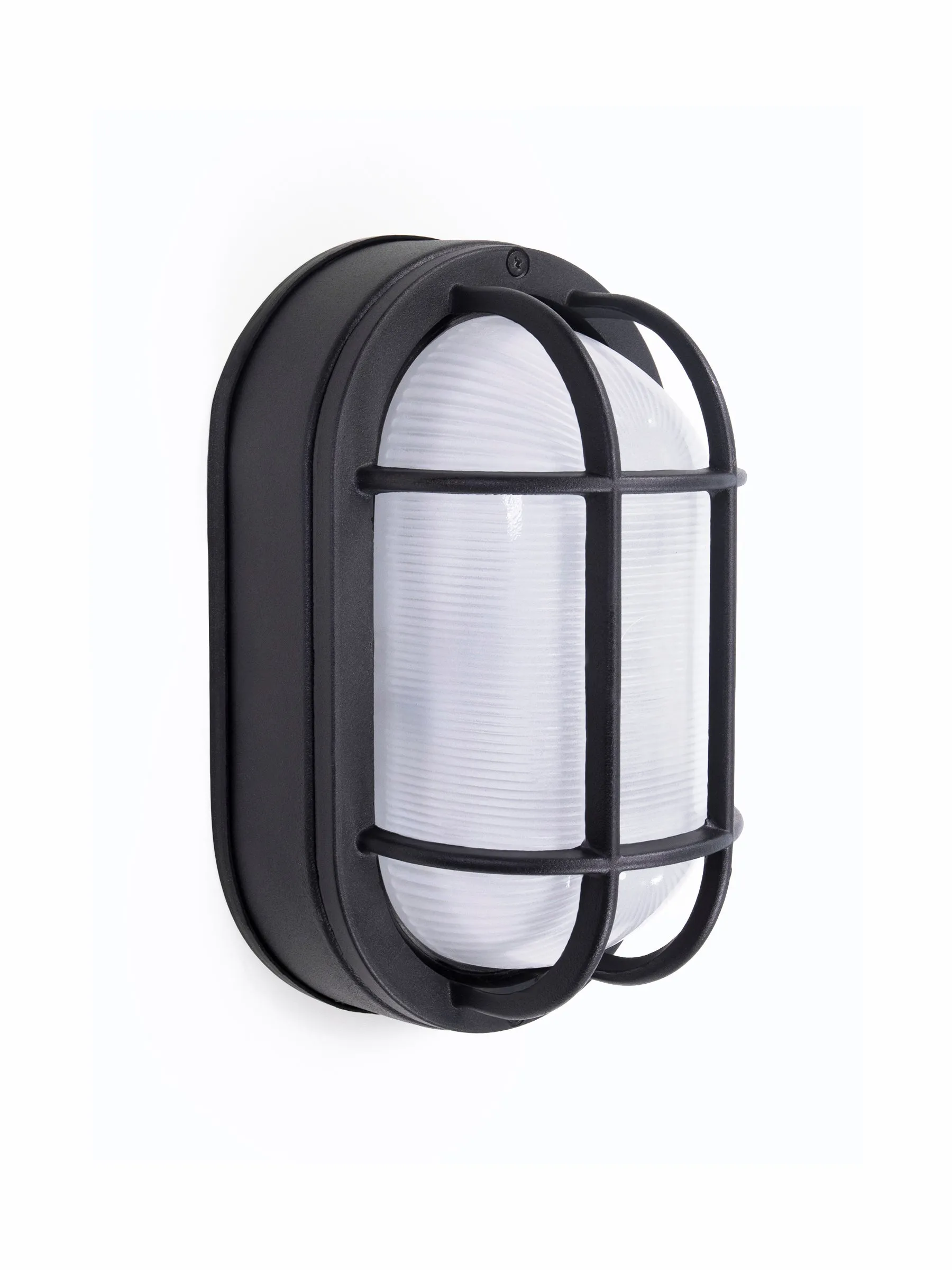 8.5” Oval Integrated LED Nautical Bulkhead, Wall or Ceiling Mount, 800 Lumens, 3K, Frosted Glass, in 3 Finishes