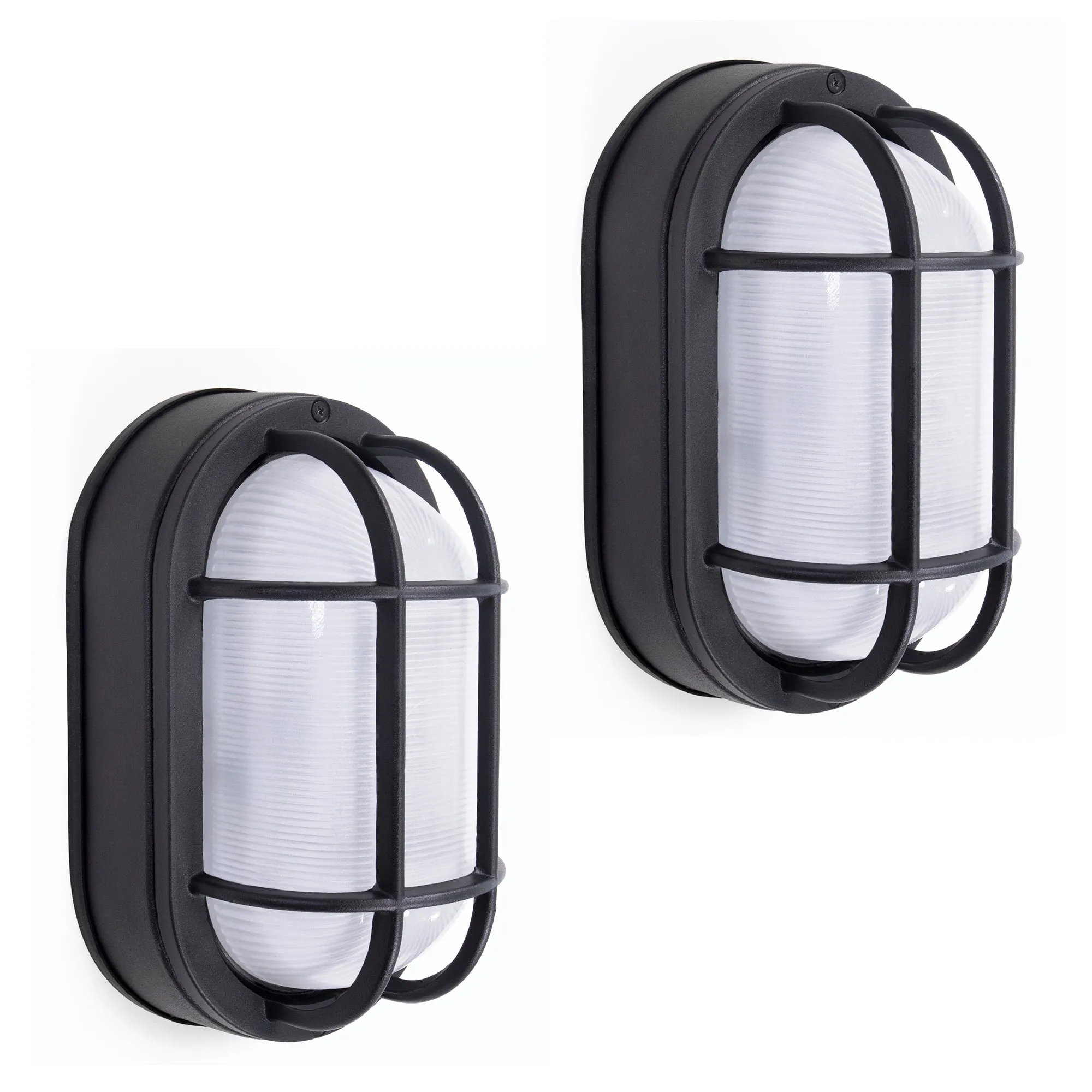 8.5” Oval Integrated LED Nautical Bulkhead, Wall or Ceiling Mount, 800 Lumens, 3K, Frosted Glass, in 3 Finishes