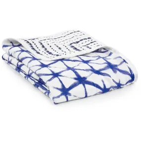 Aden and Anais - Stroller Blanket - Indigo Shibori