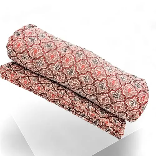 Adim's Soft Cotton Box Quilt Mattress | Mattress Offers a Combination of Comfort, Durability, and Style, Making it an Excellent Choice for a restful Night's Sleep.(72X48X5 Inches) Red Jacquard Design