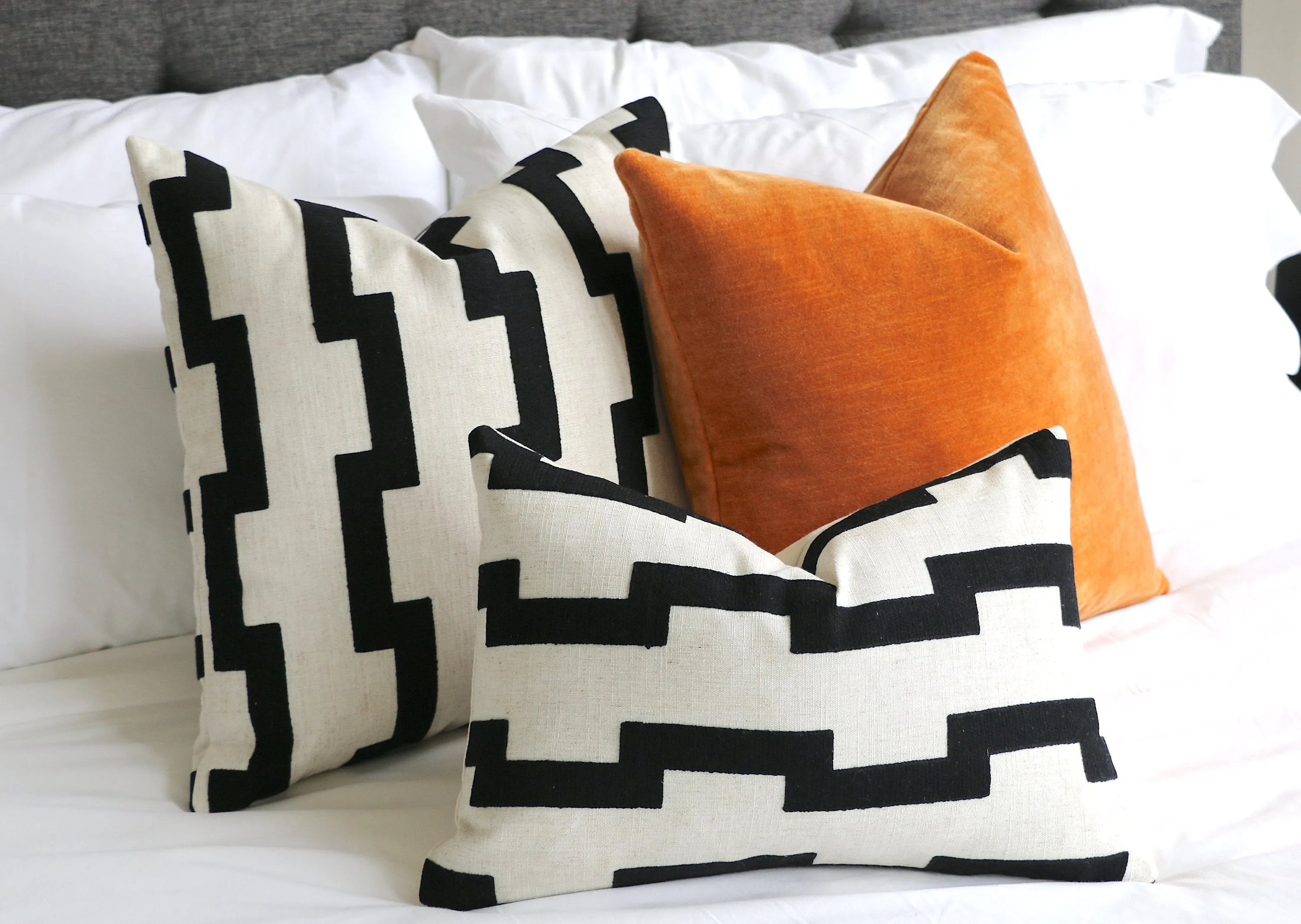 African Pillow 20x20 / Embroidered Pillow Cover 20x20 / Modern Pillow Cover 20x20 / Black Kuba Pillow 20x20 / Geometric 20x20 Pillow