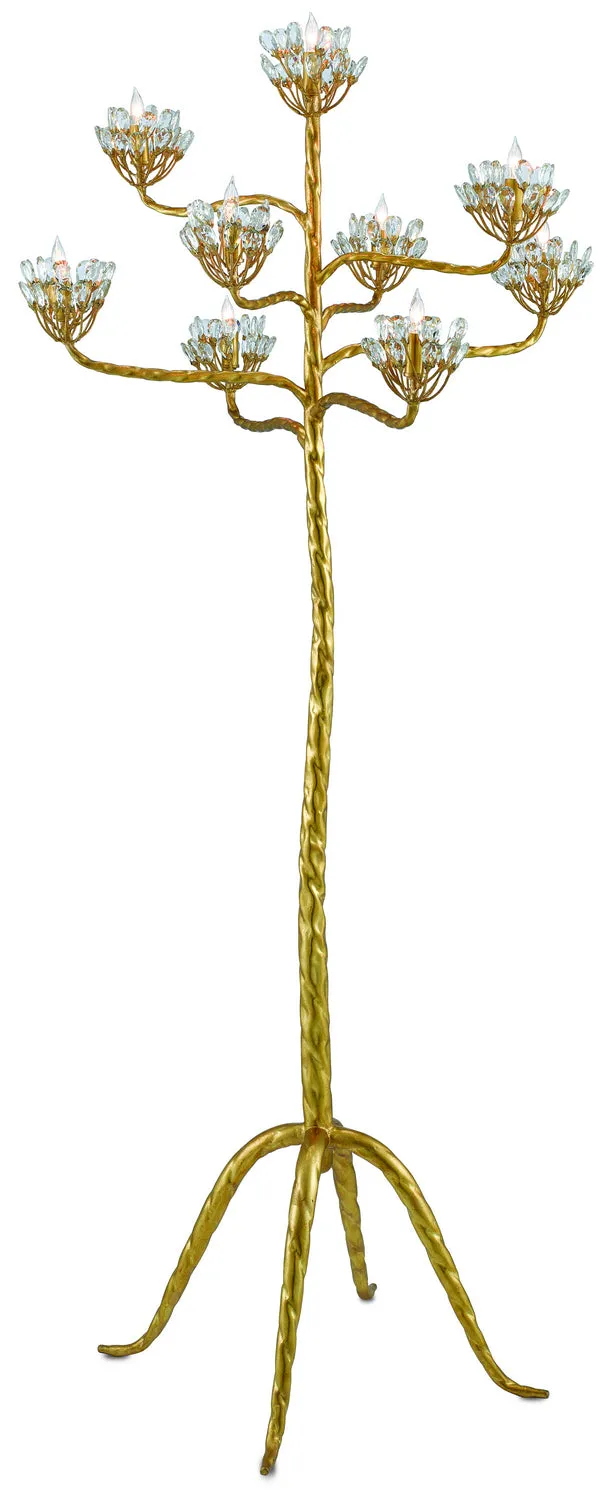 Agave 9-Light Floor Lamp in Contemporary Gold Leaf