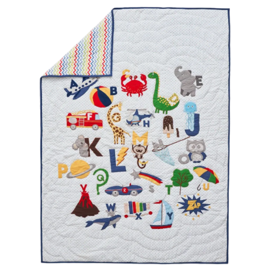 Alphabets Blue Quilt