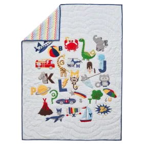 Alphabets Blue Quilt