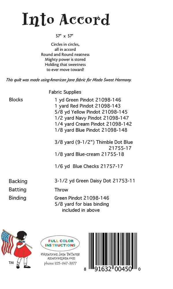 American Jane Patterns Into Accord Circle Quilt Pattern