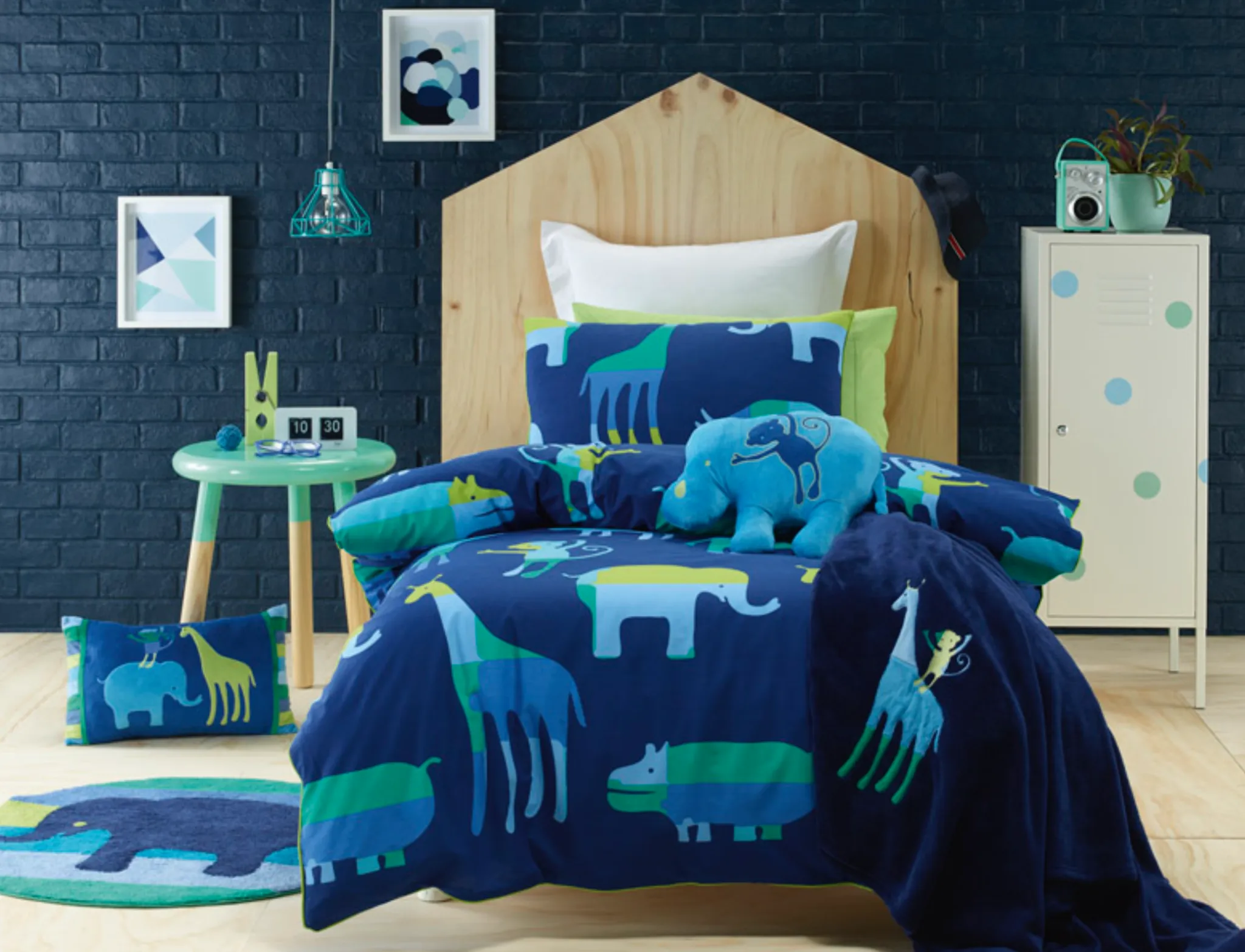 Animal Patch Jiggle Giggle Quilt Cover Set Kids Bedding