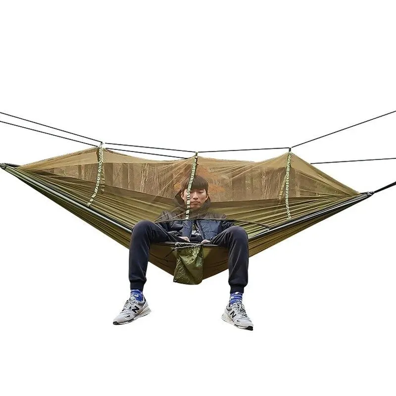 Anypack Camping Swing Chair Army Green Outdoor Mosquito Net Hammock Anti-Mosquito Nylon Parachute Cloth Indoor Swing Chair Portable Camping Supplies