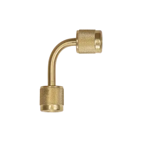 Appion VFL90L MegaSeal 4in 90° Vacuum-Rated Connector - (2) 1/4in Female Flare Swivel Fittings