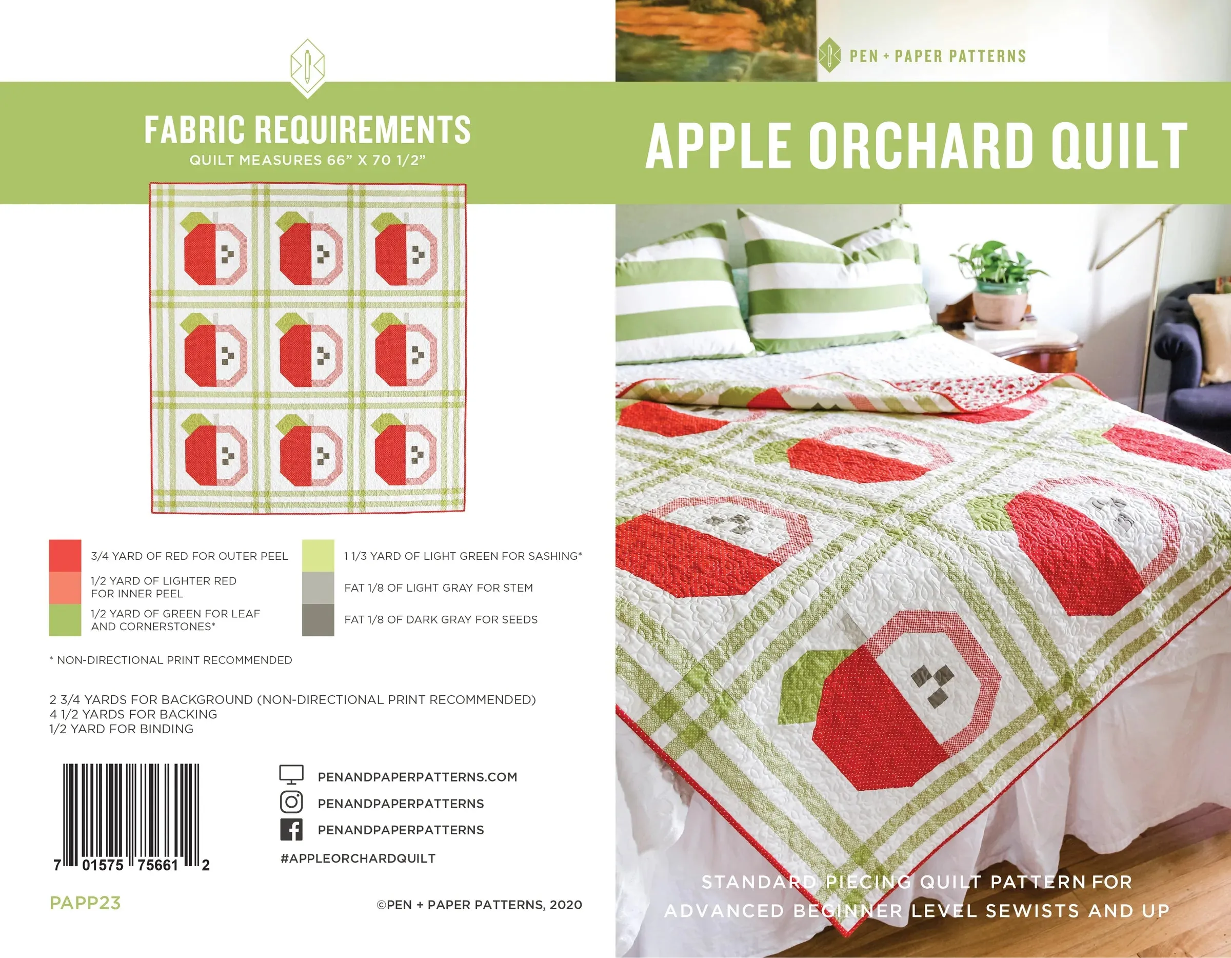 Apple Orchard - PRINTED Quilt Pattern