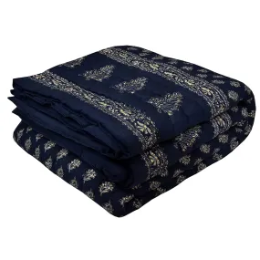 ARTELEXIA World Famous Jaipuri Light Weight Pure Cotton Traditional Rajasthani Print Blue Colour Double Bed Quilt/Razai/Rajai (Blue, Double Bed)