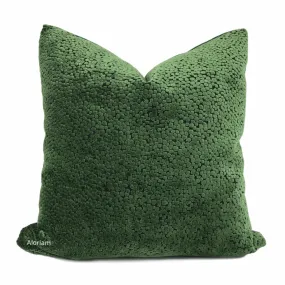 Ascott Forest Green Abstract Cut Velvet Dots Pillow Cover