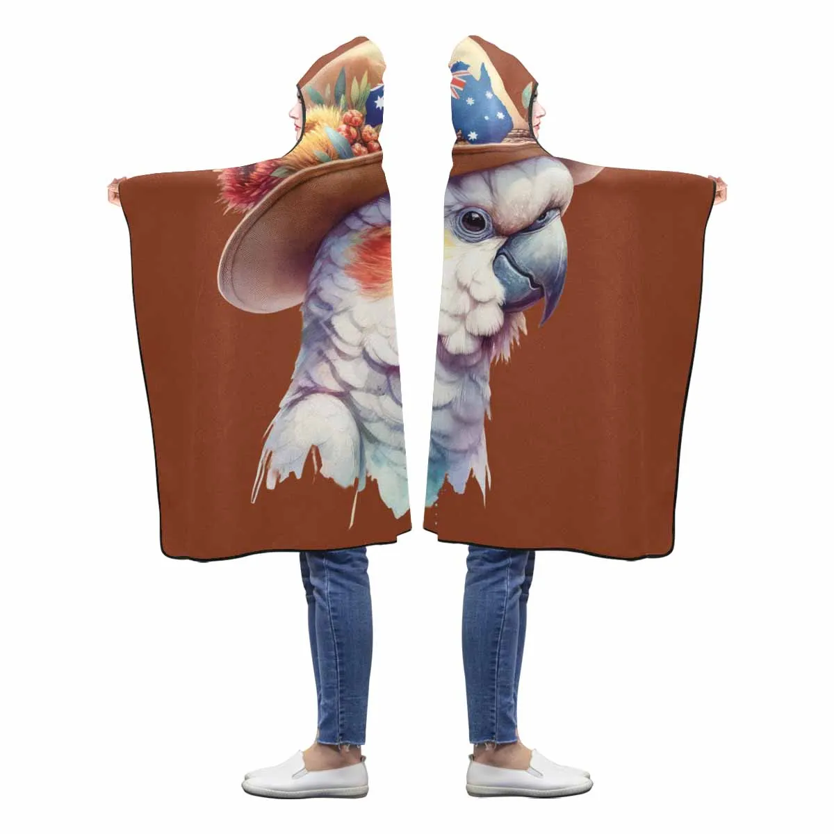 Australian Animal Cockatoo Awd1333  Hooded Blanket 60"x50"