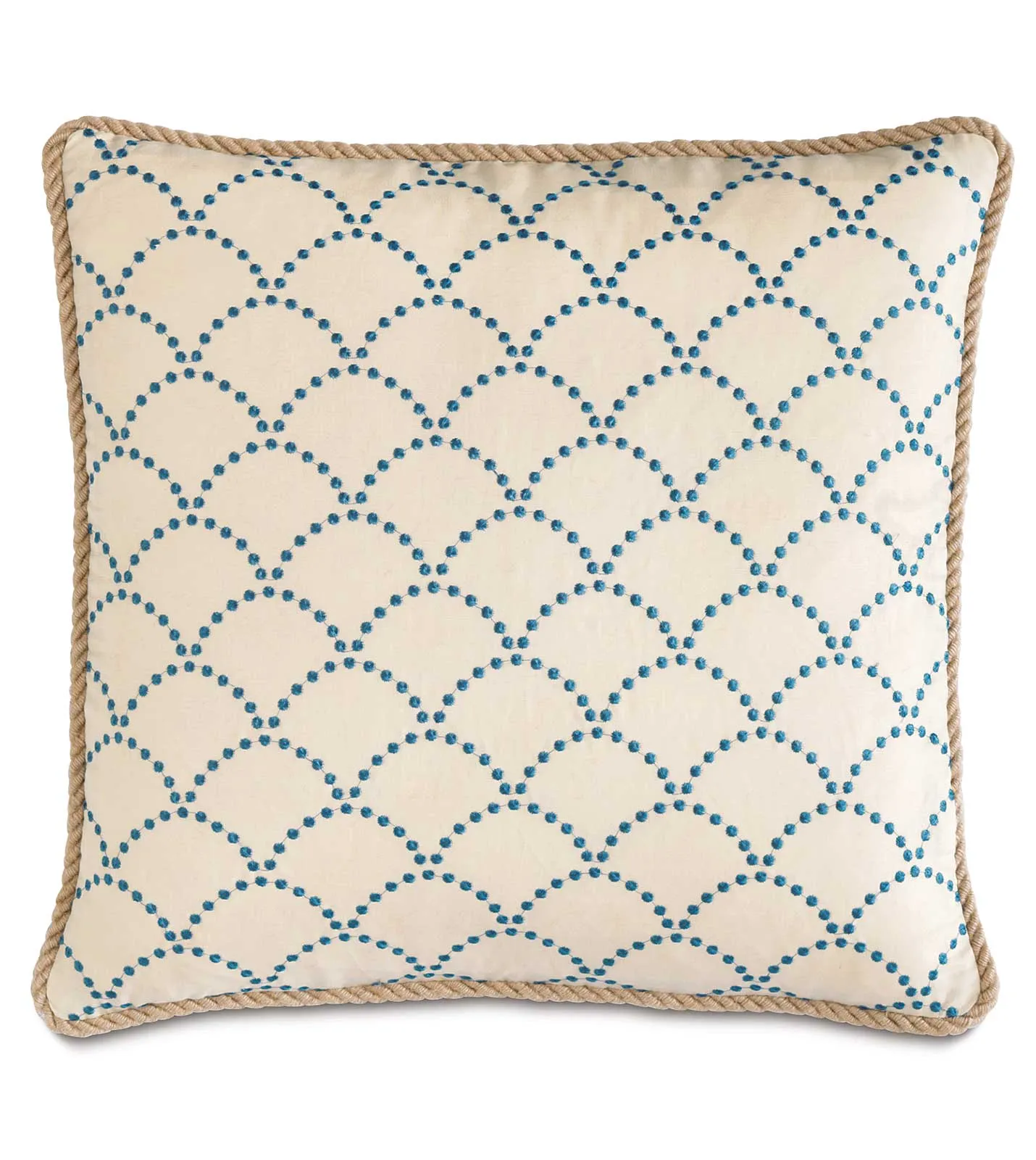 Badu Lapis Scalloped Throw Pillow Cover 20x20