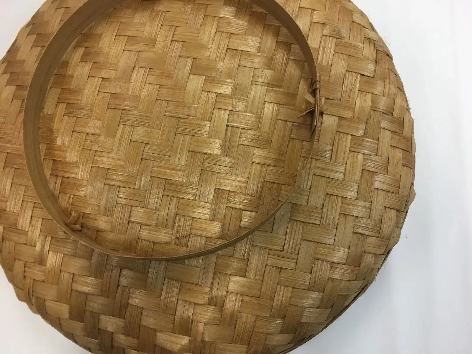 Bamboo Net Basket Round Set of 3 Picnic Cover Plate Prevent Insects Food Storage BHW06