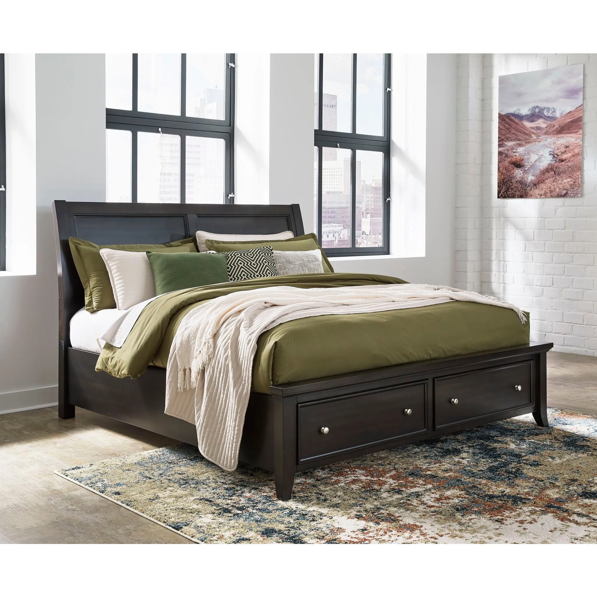 Bambori-Exclusive Sleigh Storage Bed