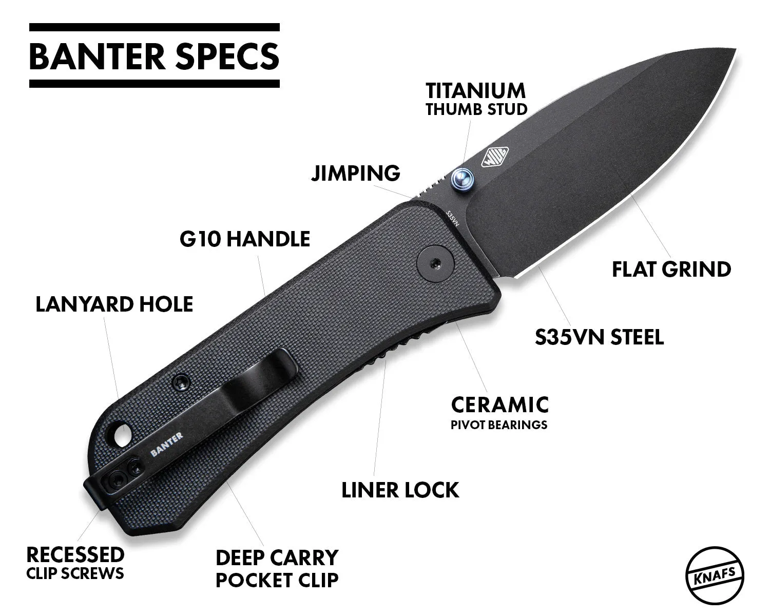 Banter Pocket Knife - Carbon Fiber - S35VN