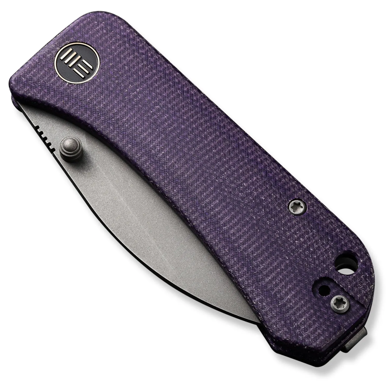 Banter Pocket Knife - Purple Micarta - Gray Stonewash S35VN Wharncliffe