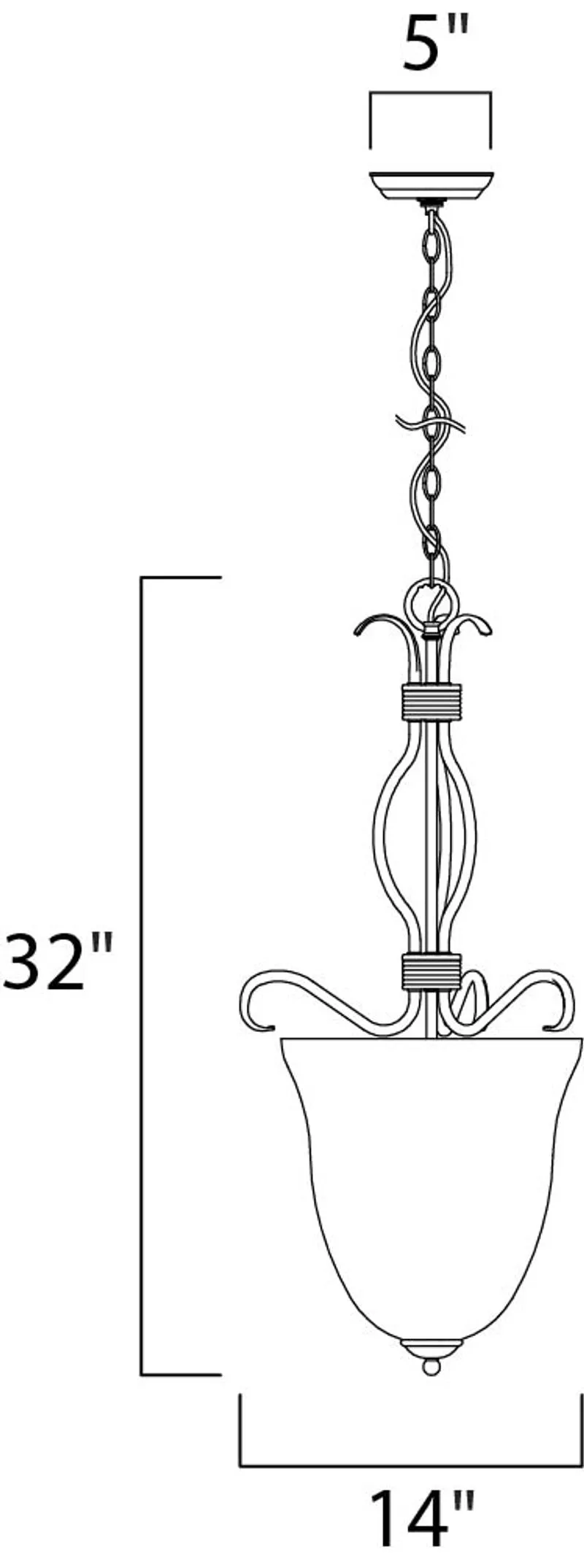 Basix 14" 4 Light Entry Foyer Pendant in Oil Rubbed Bronze