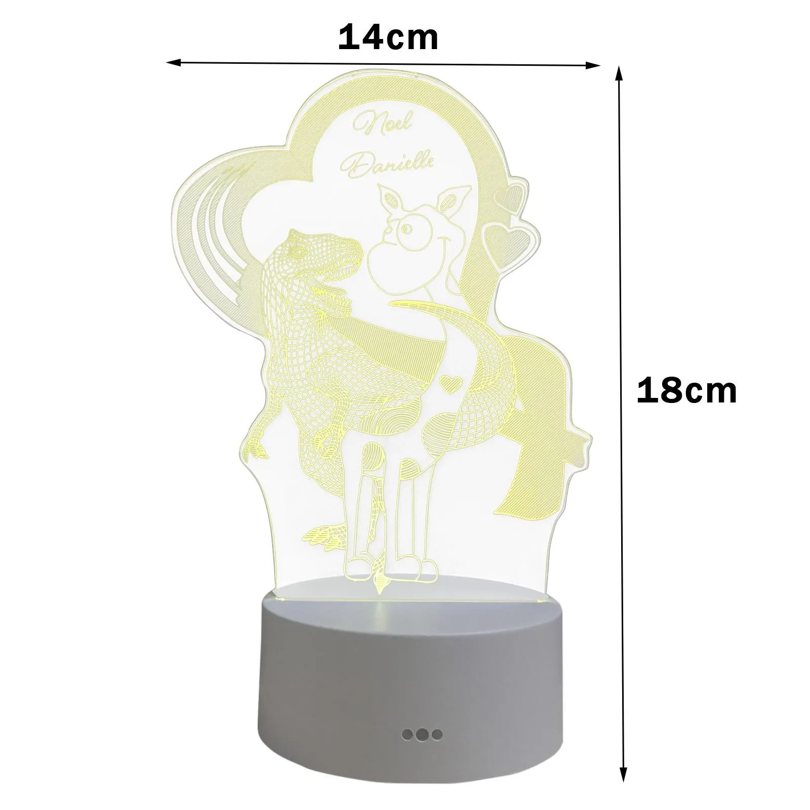 [BD63] 3D USB Acrylic Night Light LED Table Desk Bedroom Decor Gift Warm White Lamp