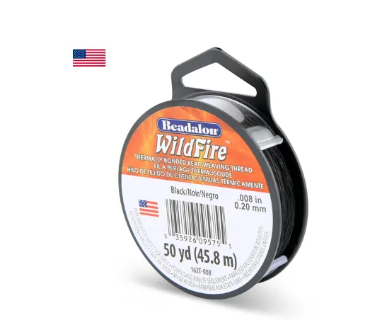 Beadalon-Wildfire, .008 in, 0.20 mm, Black,50 yd / 45 m