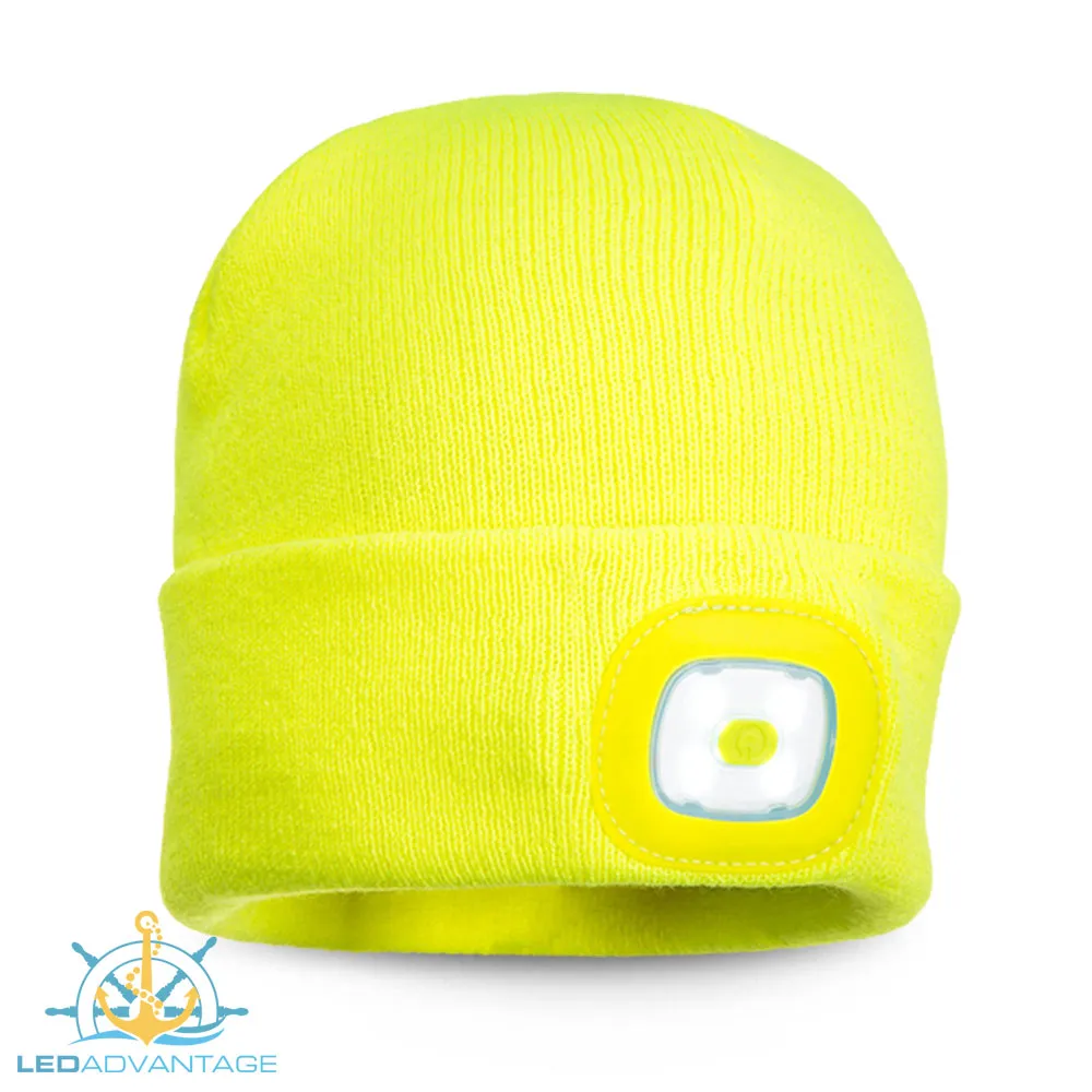 Beanie LED Head Light USB Rechargeable (Available in: Black, Navy, Yellow & Orange)