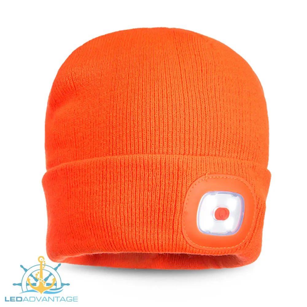 Beanie LED Head Light USB Rechargeable (Available in: Black, Navy, Yellow & Orange)