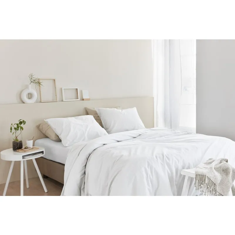 Bedding House Organic Cotton Basic White Cotton Quilt Cover Set