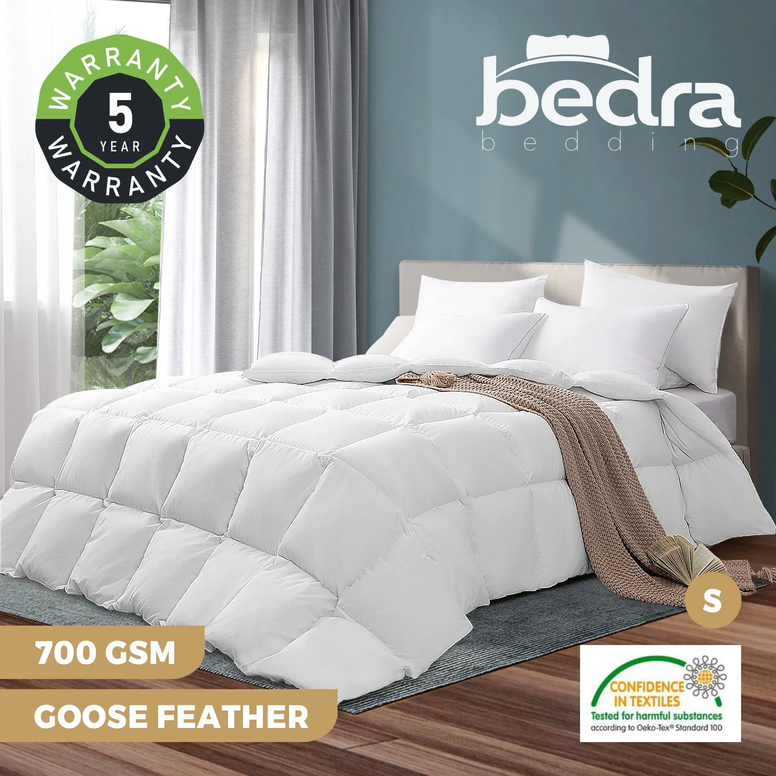 Bedra Goose Down Quilt 700GSM All Season Duvet Doona Blanket Single