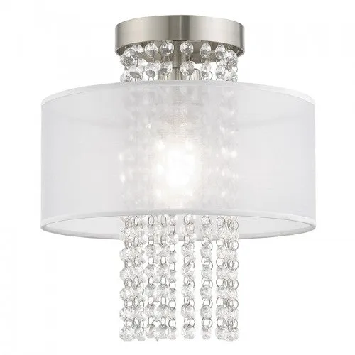 BELLA VISTA 1 LIGHT CEILING MOUNT, BRUSHED NICKEL