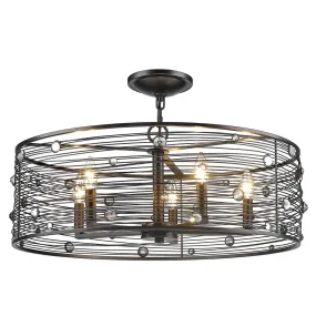 Bijoux 5SF Light Semi-Flush in Brushed Etruscan Bronze