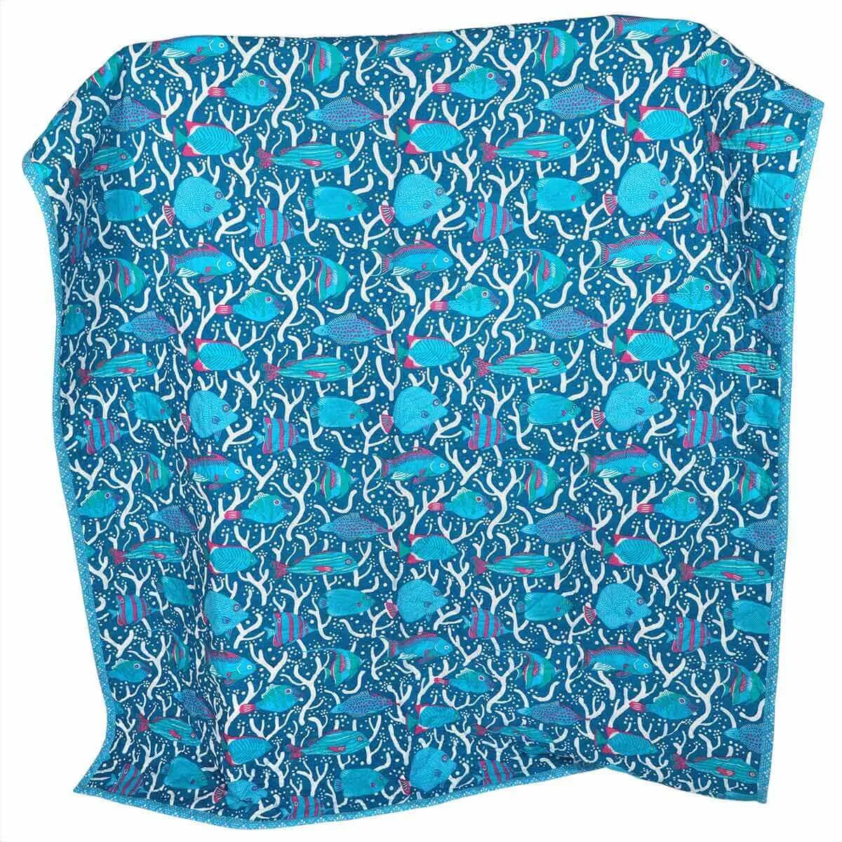 Blue Ocean Reef Quilt - Single Size