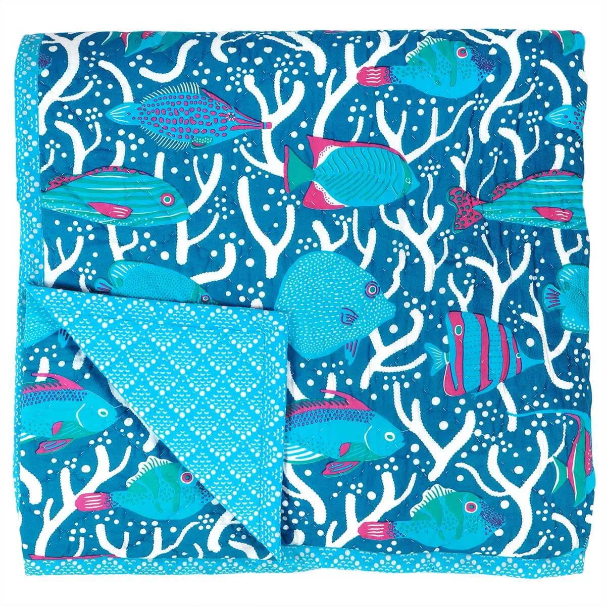 Blue Ocean Reef Quilt - Single Size