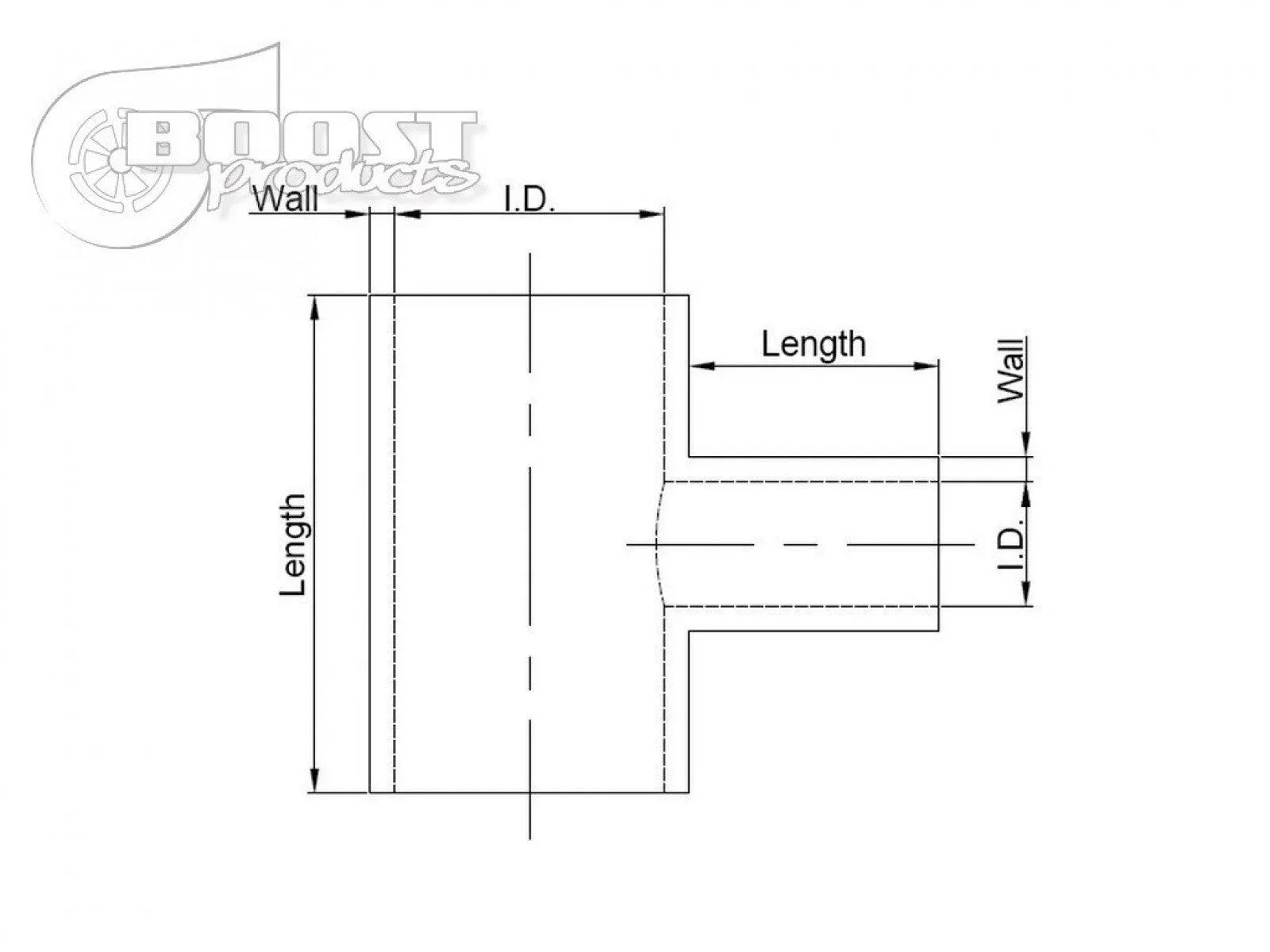 BOOST Products Silicone T-piece Adapter 51mm (2") ID / 25mm (1") Branch ID / Blue