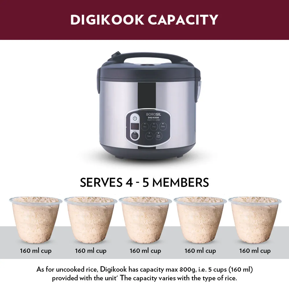 Borosil Digikook Electric Cooker, 1.8L