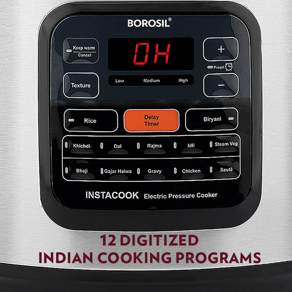 Borosil Instacook Electric Pressure Cooker, 6L